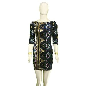 Vintage River Island Sequin Party Dress, 1990s, Black & Gold